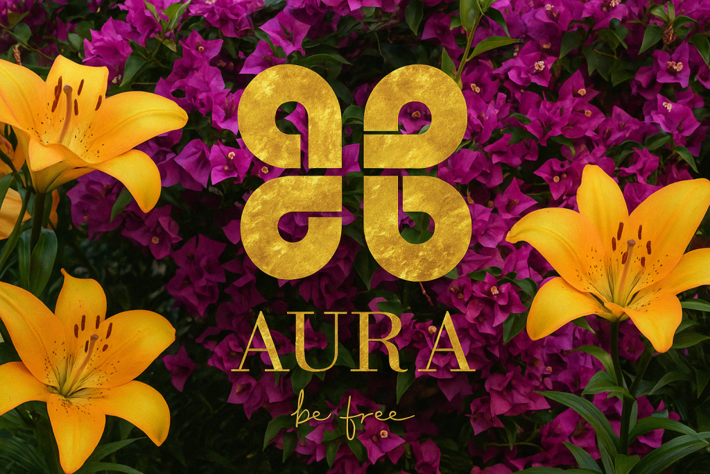 lilies and bougainvillea by Aura